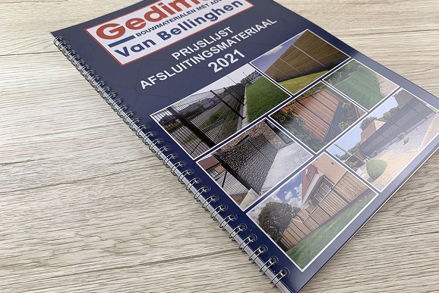 catalogus met wire-o en beschermend schutvel voor- en achteraan